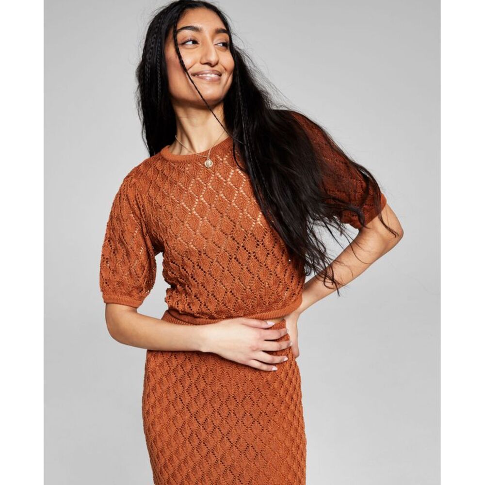 And Now This Now This Womens Crochet Crop Top